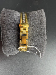 LADIES CLASSIQUE ELEGANCE 4 JEWLES SWISS MOVEMENT WATCH WITH 2 TONE BANGLE STYLE STRAP