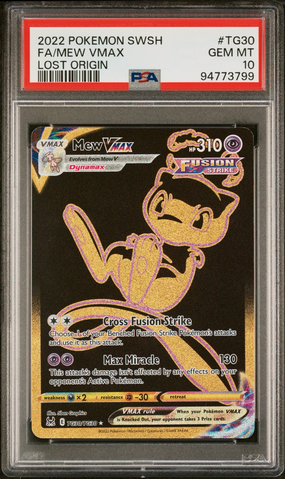 Pokémon - PSA 10 - Mew Vmax - TG30/TG30 - Lost Origin