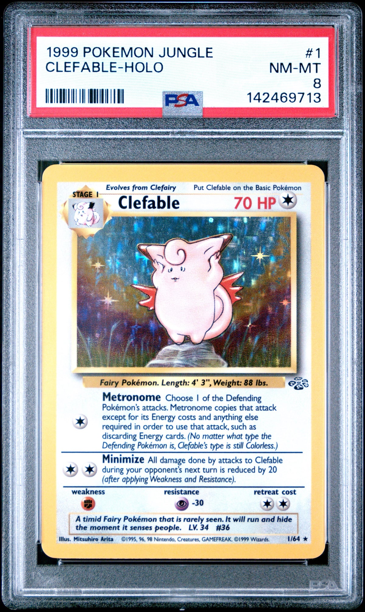 Pokémon - PSA 8 Clefable Holo 1/64 Jungle