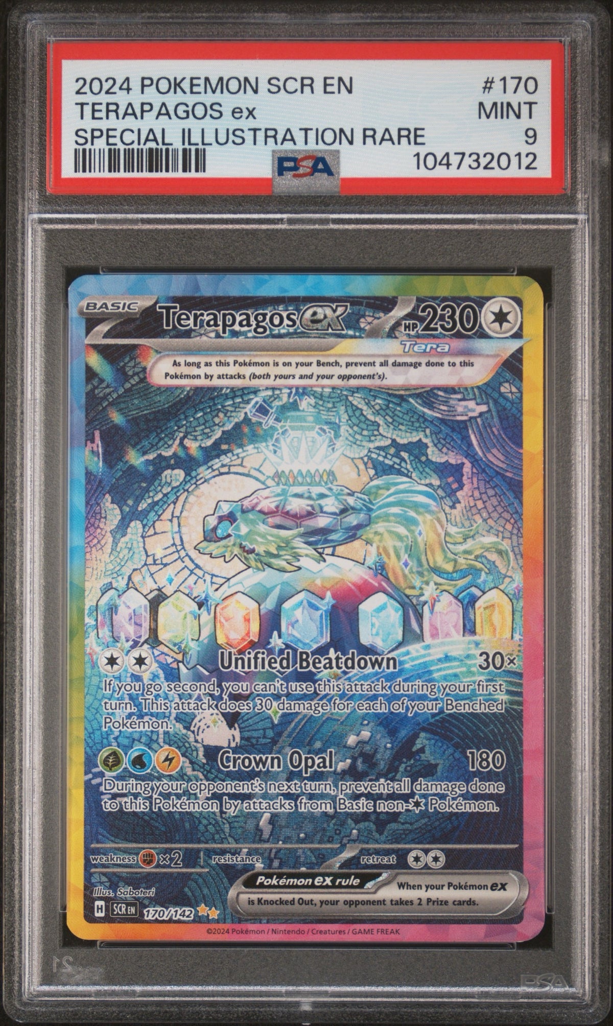 Pokémon - PSA 9 Terapagos Ex 170/142 Stellar Crown