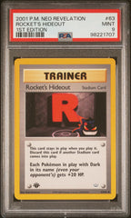 Pokémon - PSA 9 1ST Edition Rocket’s Hideout 63/64 Neo Revelation