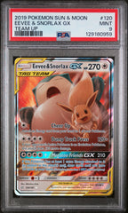 Pokémon - PSA 9 Eevee & Snorlax GX 120/181 Team Up