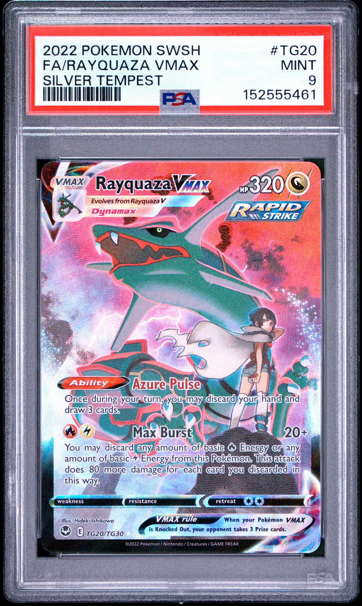 Pokémon - PSA 9 Rayquaza Vmax TG20/TG30 Sliver Tempest