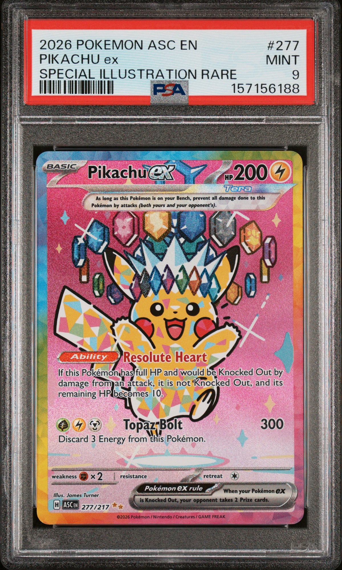 Pokémon - PSA 9 Pikachu Ex 277/217 Acsended Heroes