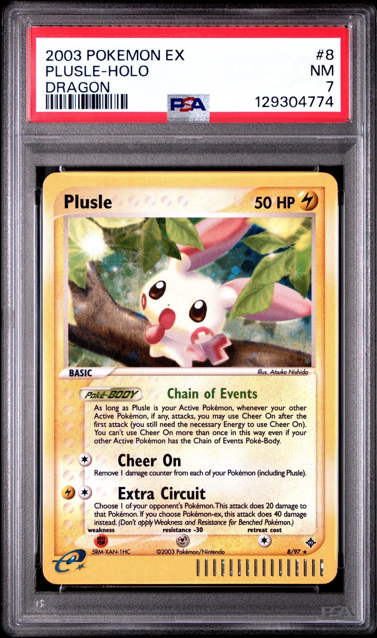 Pokemon - PSA 7 Plusle 8/97 Holo Ex Dragon