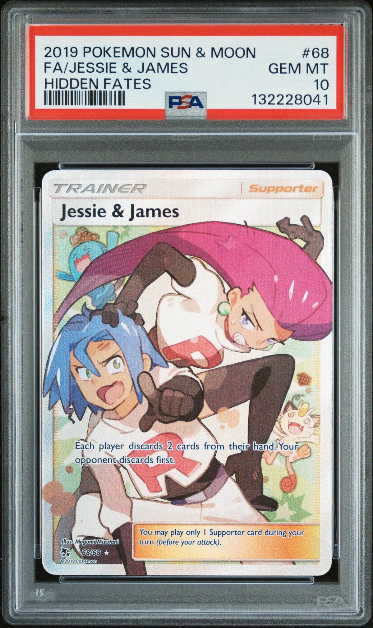 Pokemon - PSA 10 Jessie & James 68/68 Hidden Fates