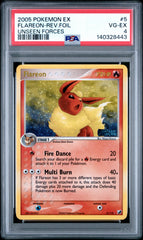 Pokémon - PSA 4 Flareon 5/115 Rev Holo Ex Unseen Forces Stamp