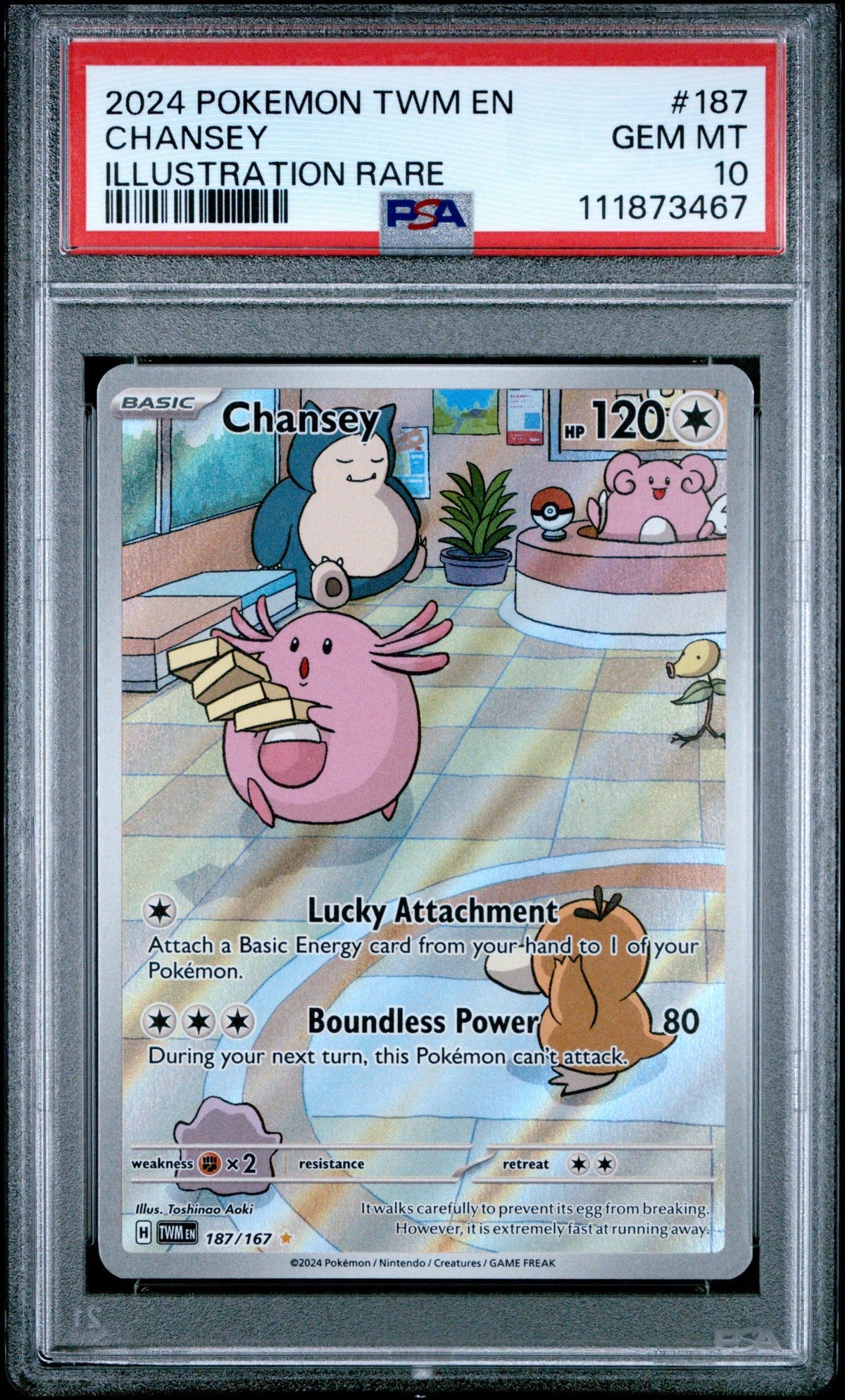 Pokémon - PSA 10 Chansey 187/167 Twilight Masquerade
