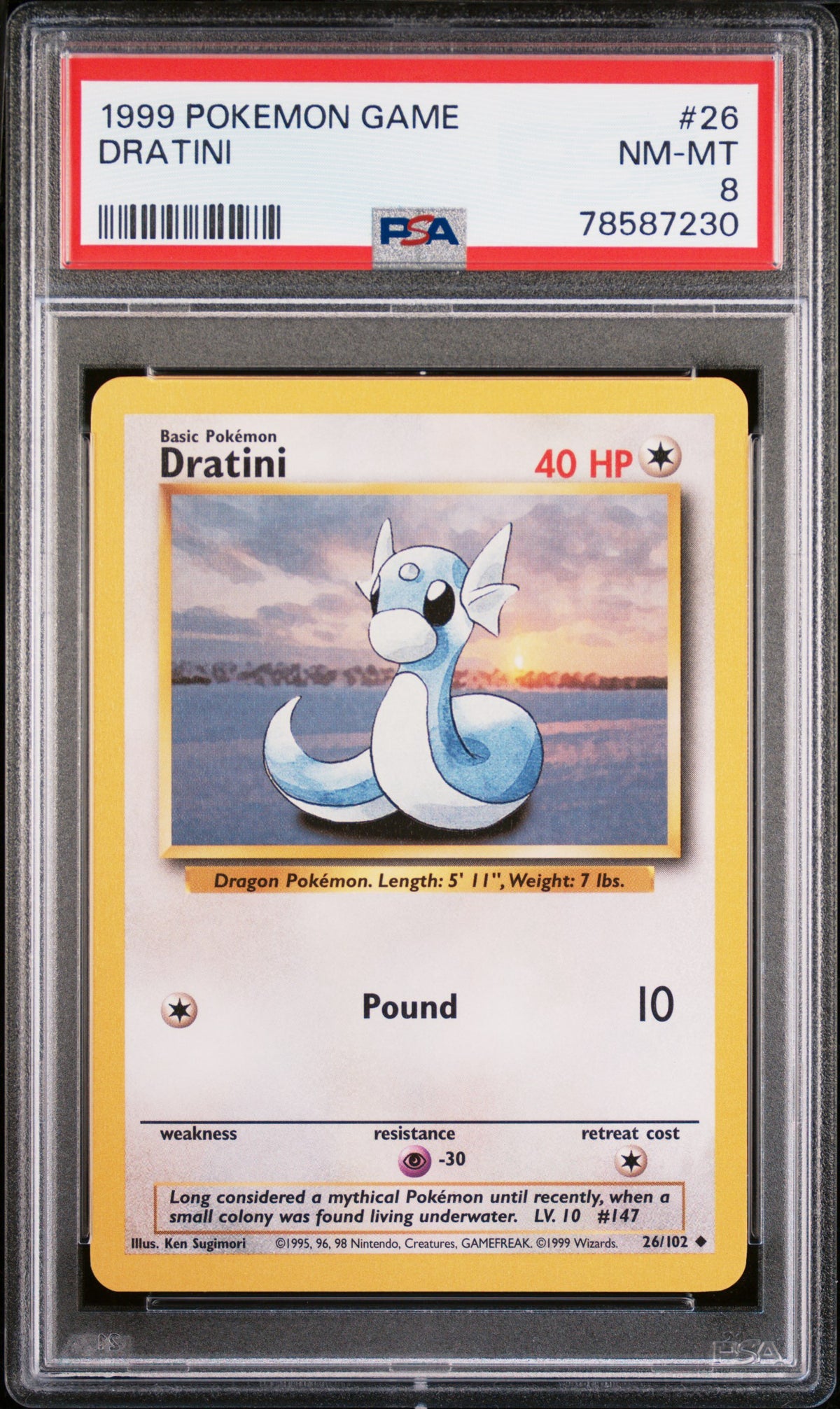 Pokémon - PSA 8 Dratini 26/102 Base Set Unlimited