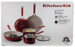 KitchenAid Aluminium Cookware Set - Delige Set - 7 Piece - Empire Red-  brand new -RRP $599