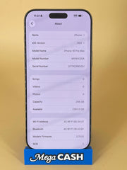 Apple iPhone 16 Pro Max 256GB Unlocked MYWX3X/A