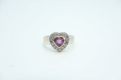 18ct White Gold Diamond And Pink Sapphire Ring Set 0.51 TDW Size P