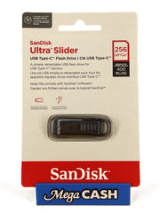 SANDISK ULTRA SLIDER USB TYPE C FLASH DRIVE 256GB SDCZ480-256G-G46