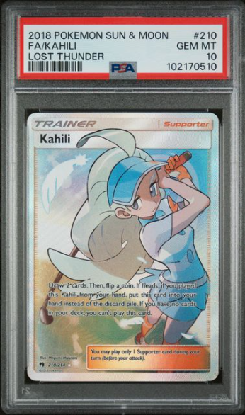 2018 Pokémon TCG Sun And Moon Lost Thunder Kahili #210 PSA 10 Gem Mint