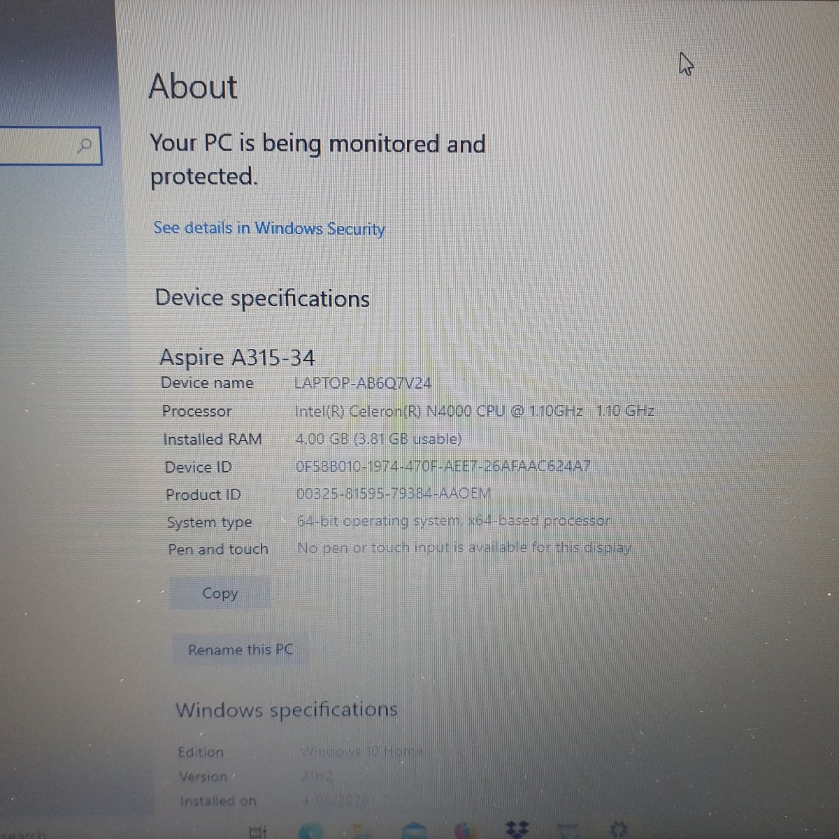 Acer - N19H1 - Celeron N4000 @ 1.10GHz - 128GB/4GB - Windows 10 - Mega Cash Sydney