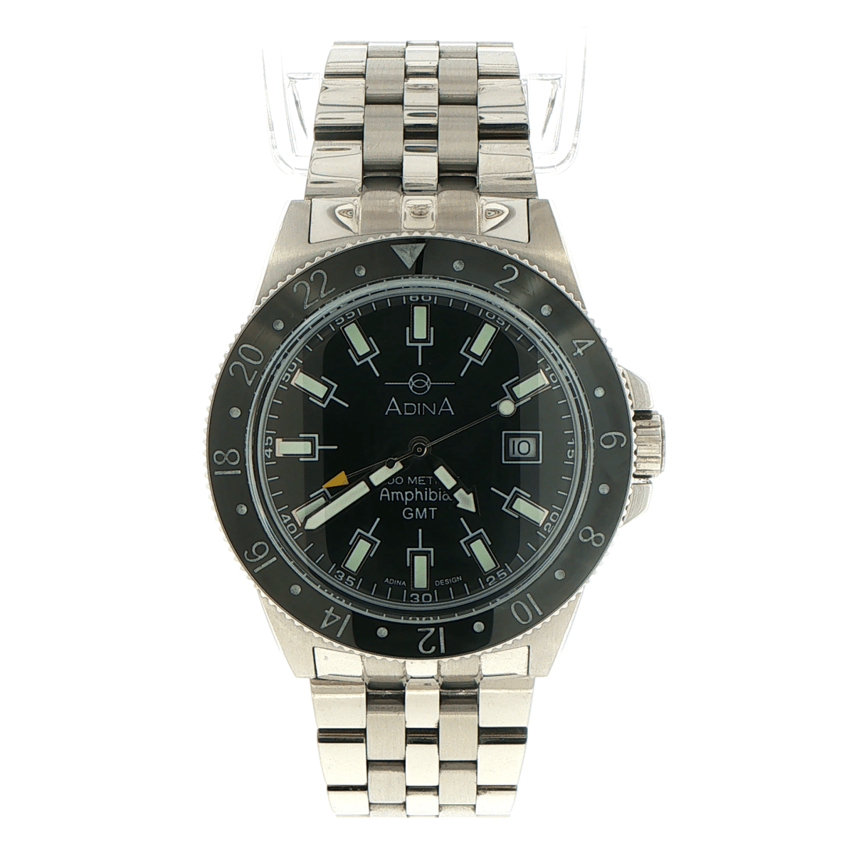 Adina Amphibia GMT Metal Watch with Black Dial - Mega Cash Sydney