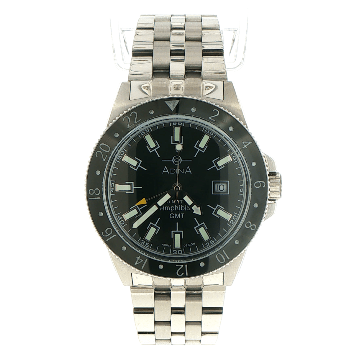 Adina Amphibia GMT Metal Watch with Black Dial - Mega Cash Sydney
