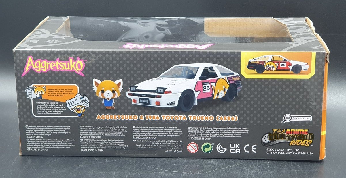 Aggretsuko - Aggretsuko & 1986 Toyota Trueno (AE86) 1/24th Scale Die-Cast Vehicle - Mega Cash Sydney