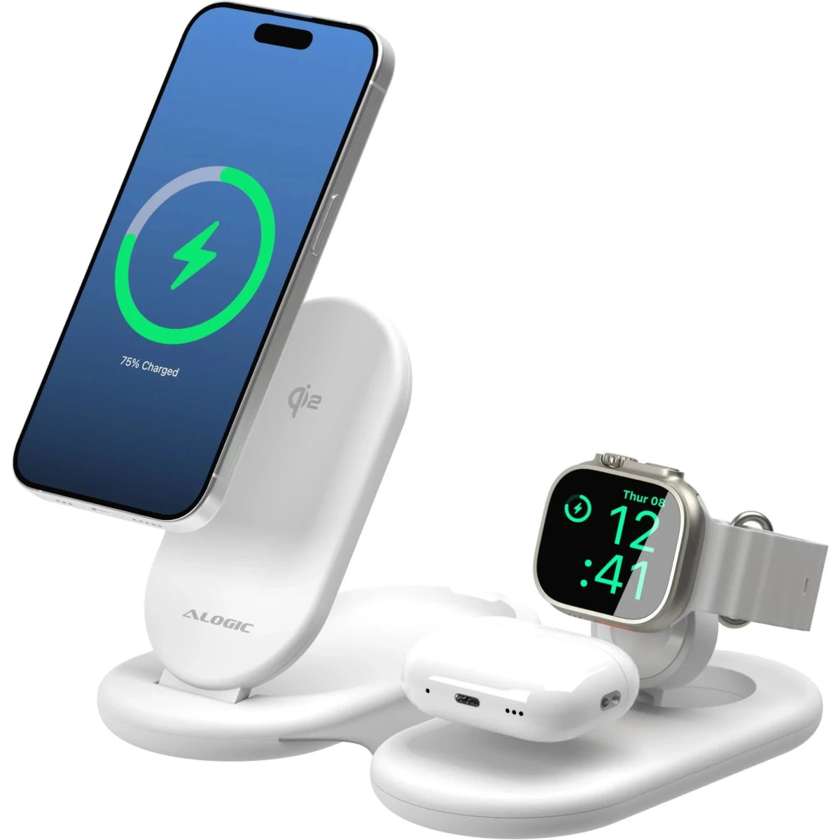 Alogic Packaway Foldable 3 in 1 Qi2 Wireless Charger - Mega Cash Sydney