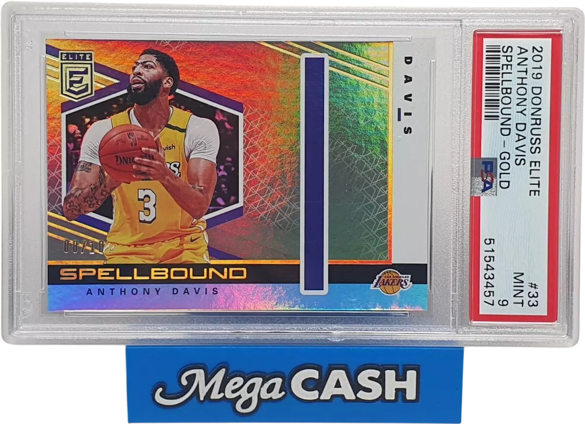 ANTHONY DAVIS 2019 - 20 Donruss Elite Gold Spellbound I - 33 08/10 - PSA 9 - Mega Cash Sydney