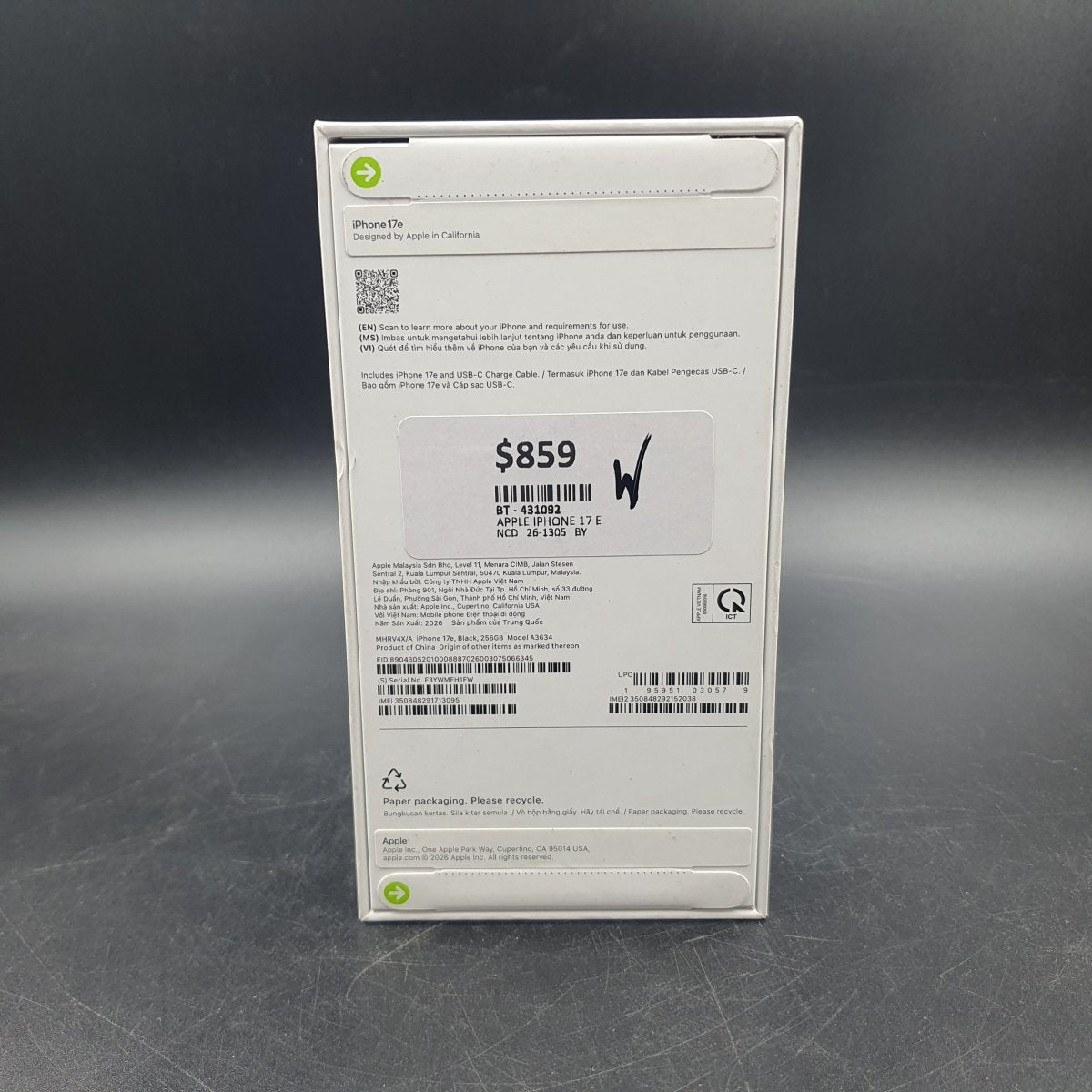 Apple iPhone 17e - 256GB - A3634 | MHRV4X/A - Unlocked - Mega Cash Sydney