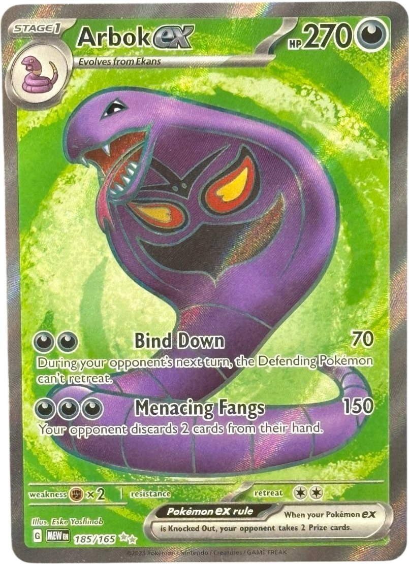 Arbok EX - 151 - 185/165 - Mega Cash Sydney