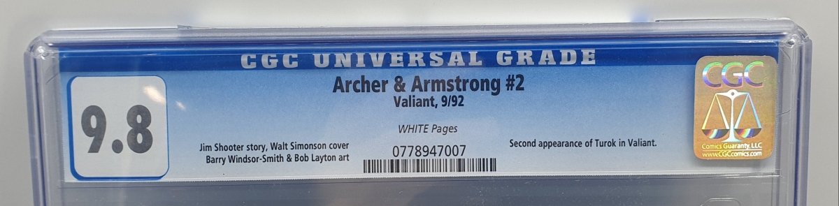 ARCHER & ARMSTRONG - COMIC 2 Sept 1992 - CGC 9.8 - Mega Cash Sydney