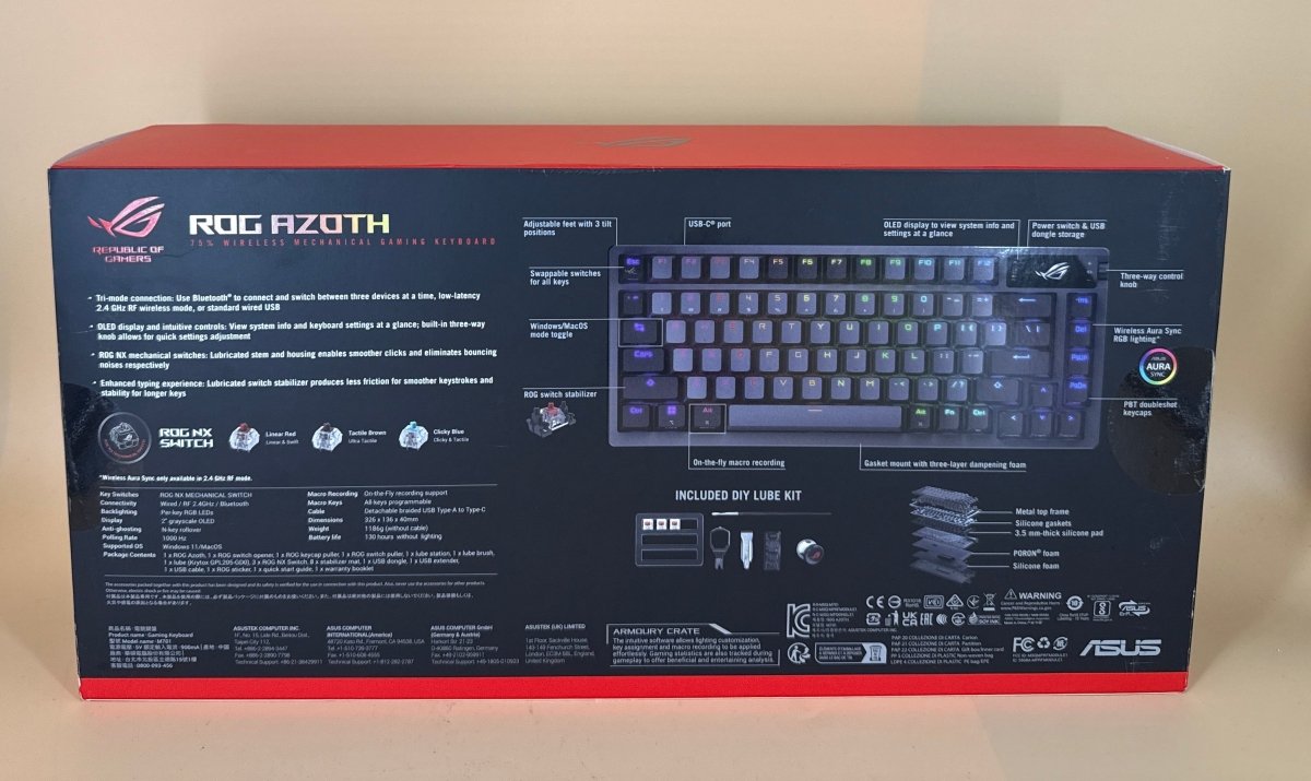 ASUS - ROG Azoth 75% Gunmetal Wireless Mechanical Keyboard - Brown Switch - Mega Cash Sydney