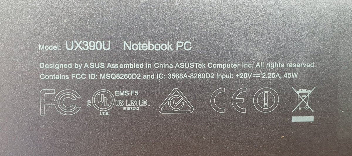 ASUS ZENBOOK LAPTOP - Intel i5 - 7200U @ 2.50GHz - 8GB/512GB - Win 10 Home - Mega Cash Sydney