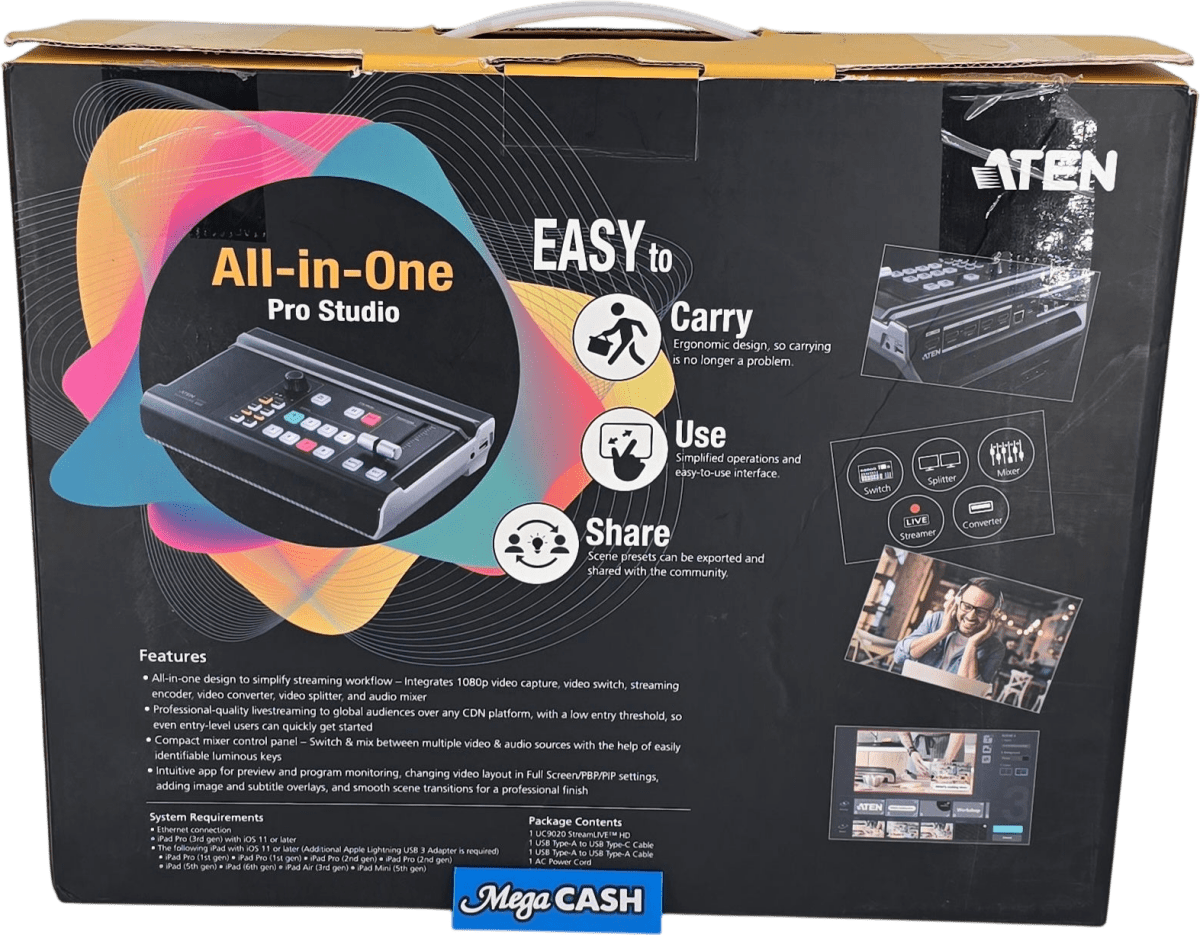 ATEN UC9020 StreamLIVE HD All - in - One Multi - Channel AV Mixer - Mega Cash Sydney