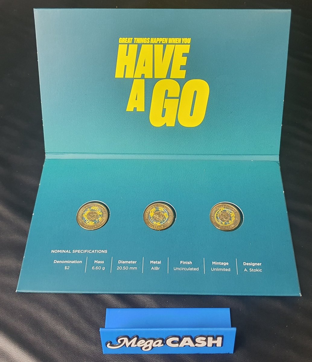 AUSTRALIA 2024 3 x $2 COLOURED COIN - AUSTRALIAN OLYMPIC TEAM - Mega Cash Sydney