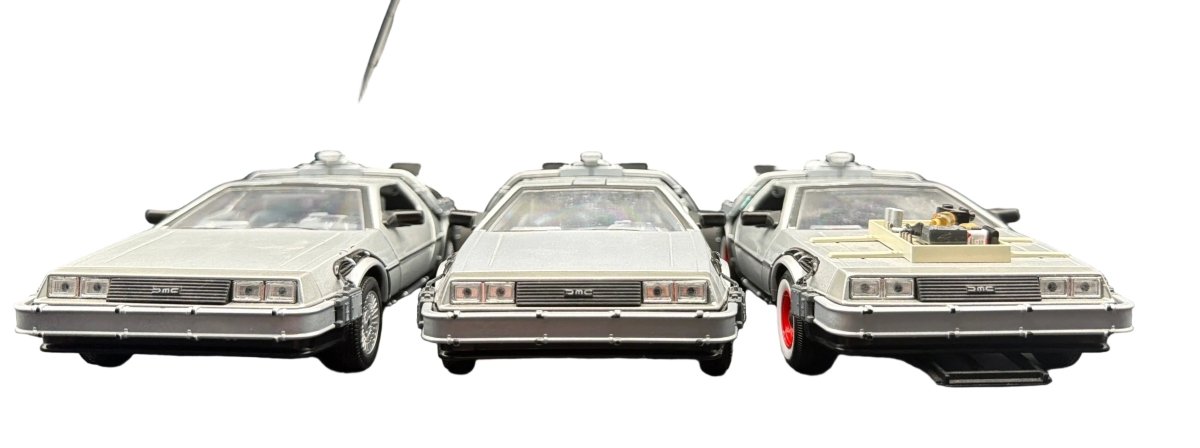 Back To Future 1-2-3 -1:24 scale Delorean models- Set of 3 - Mega Cash Sydney
