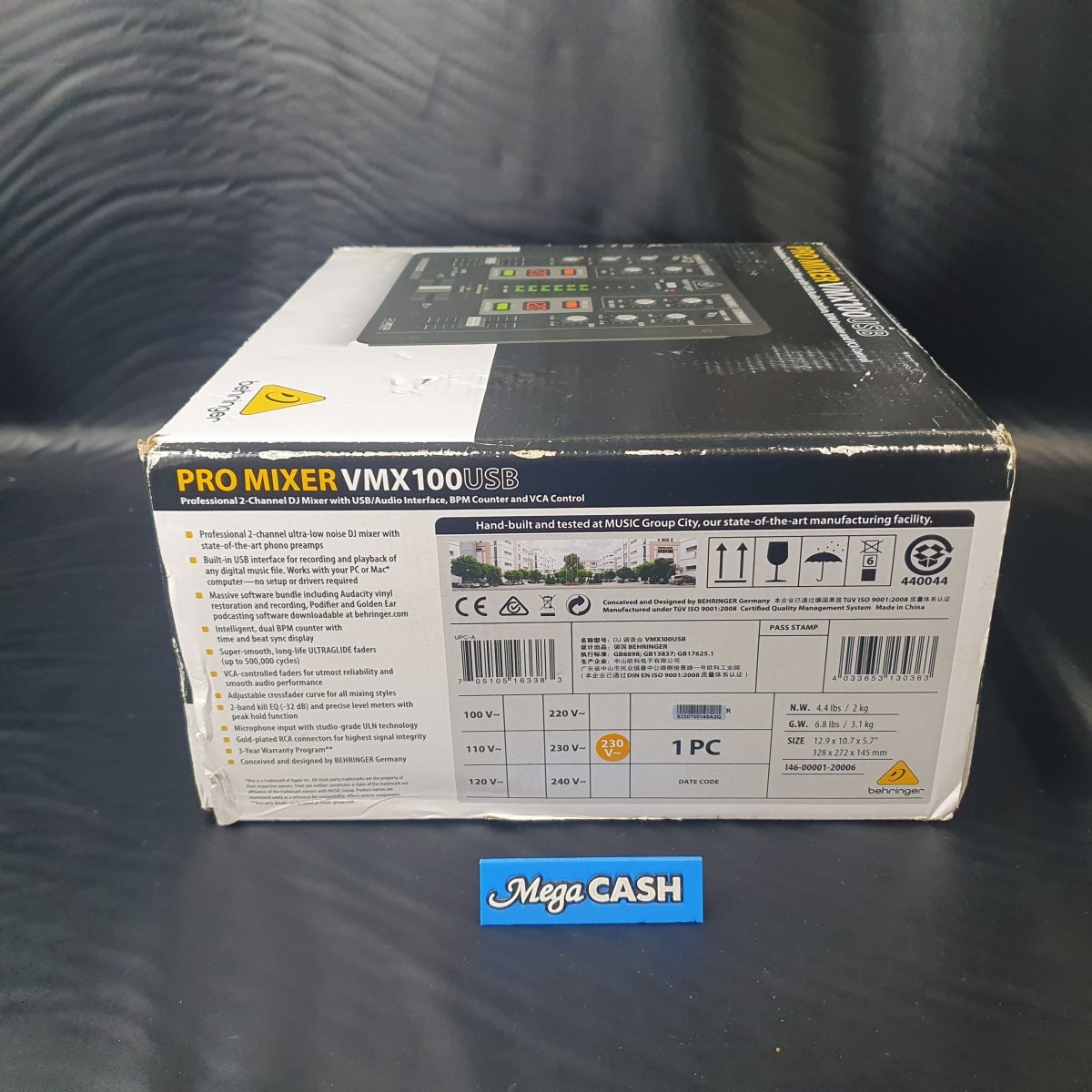 BEHRINGER - PRO MIXER VMX100USB - Professional 2 - Channel DJ Mixer with USB/Audio Interface, BPM Counter and VCA Control - Mega Cash Sydney