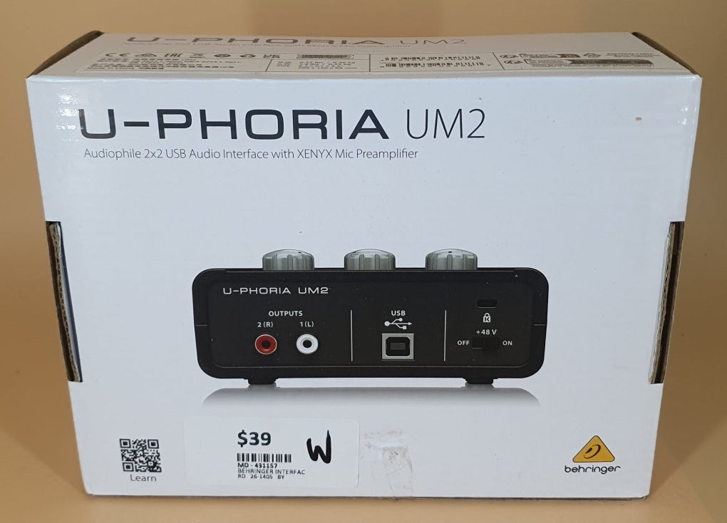 Behringer U - Phoria UM2 2x2 USB Audio Interface - Mega Cash Sydney