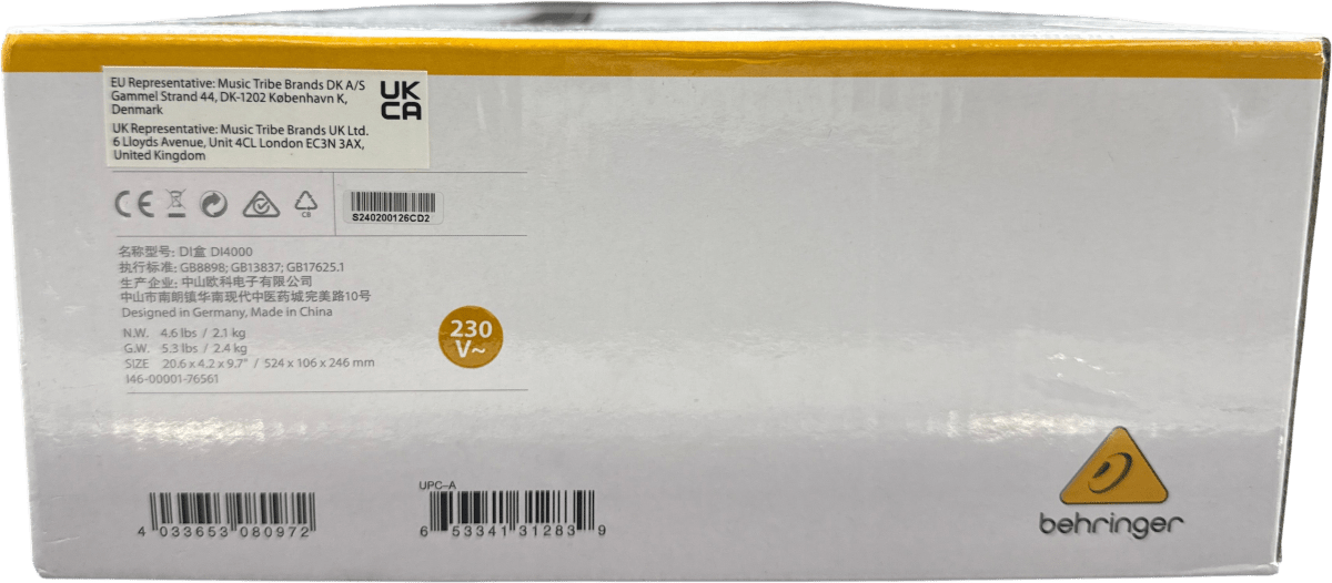 BEHRINGER - Ultra-DI PRO - DI4000 V2 - DI BOX - Mega Cash Sydney
