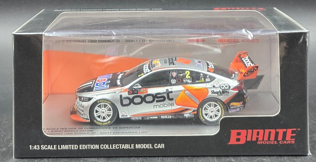 BIANTE 1:43 Holden ZB Commodore V8 Supercar Mobil 1 Boost Mobile Racing 2018 Bathurst 1000 Runner-Up Scott Pye/ Warren Luff - Mega Cash Sydney