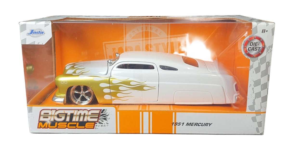 Big Time Muscle - 1951 Mercury (White & Gold) 1/24th Scale Die - Cast Vehicle Replica - Mega Cash Sydney