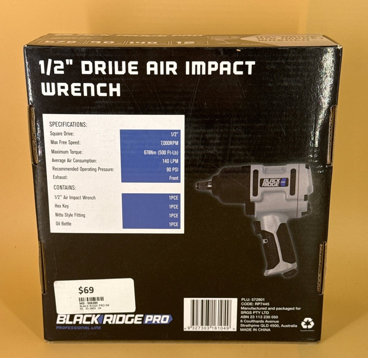 BLACK RIDGE - Pro Air Impact Wrench - 1/2” Drive - Mega Cash Sydney