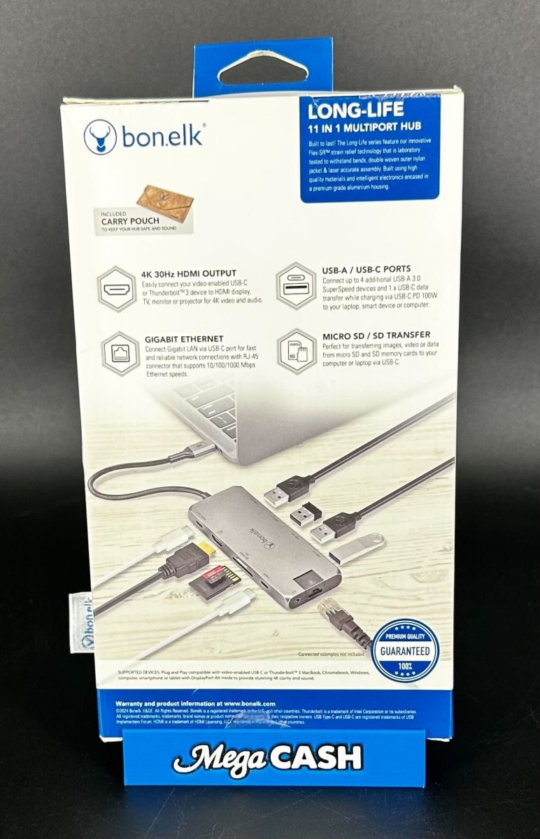 Bonelk Long - Life USB - C to 11 - in - 1 Multiport Hub ELK - 80055 - R - Mega Cash Sydney