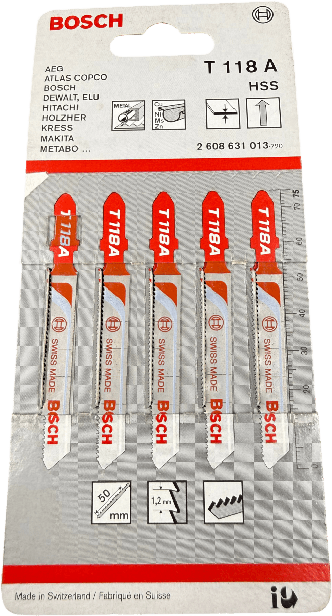 Bosch Basic for Metal Jigsaw Blade T118A 1.5mm - 3.2mm - Mega Cash Sydney