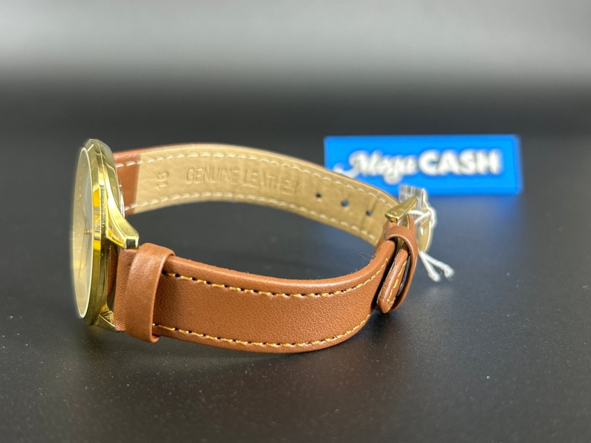 Boss unisex watch. Genuine leather band and gold stainless bezel - Mega Cash Sydney