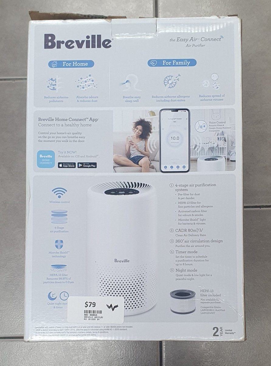 Breville - The Easy Air Connect Purifier - LAP158WHT - Mega Cash Sydney