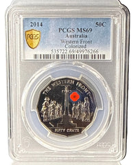 PCGS MS69 - Australia Western Front Colorized