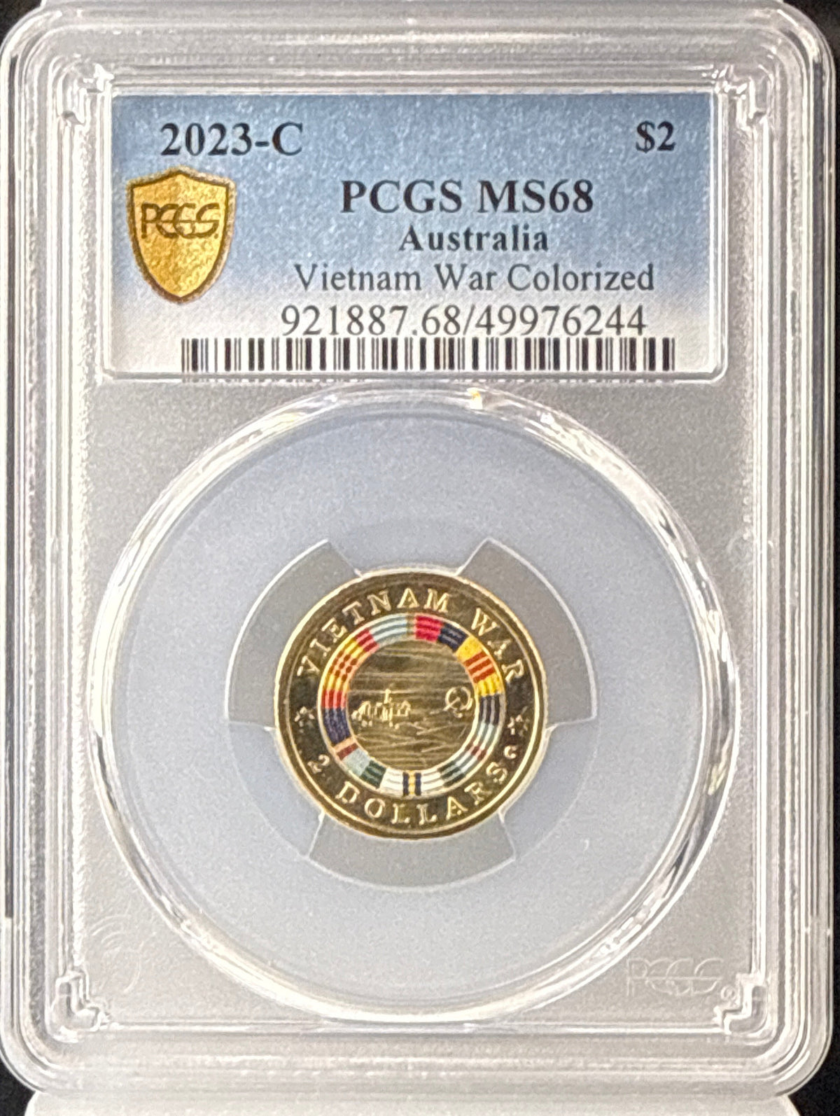 PCGS MS68 - $2 - Australia Vietnam War Colorized