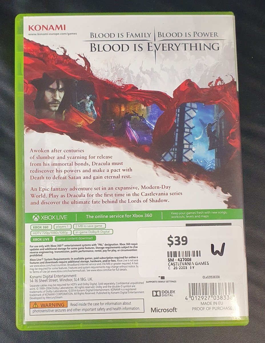 Castlevania 2 - Lords of Shadow - Xbox 360 Game - Mega Cash Sydney
