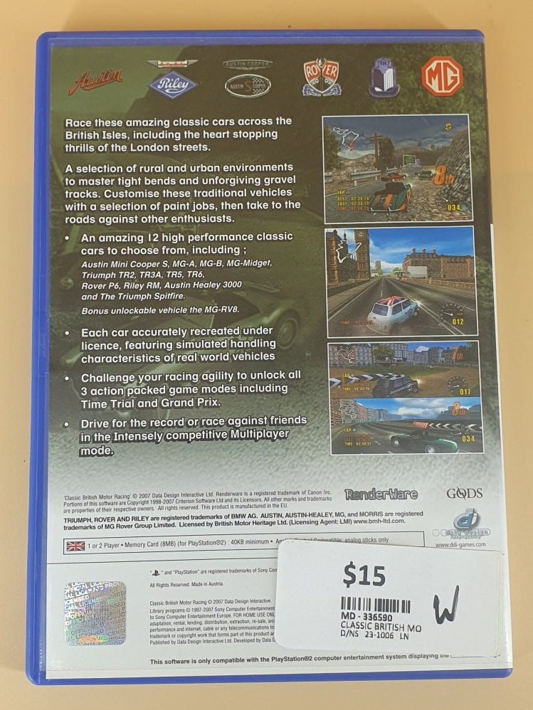 Classic British Motor Racing - Playstation 2/PS2 Game - Mega Cash Sydney