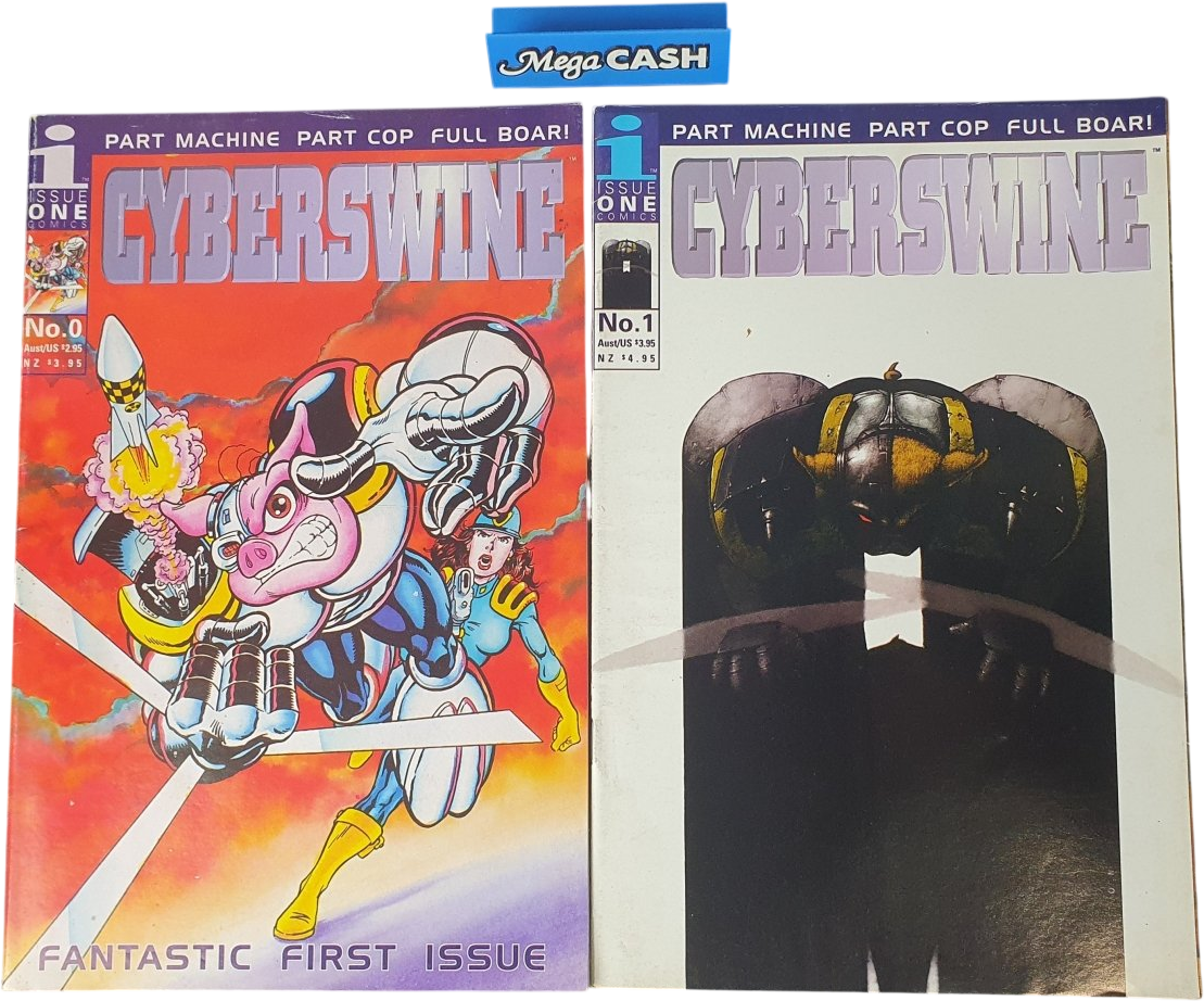 CYBERSWINE - ISSUE ONE COMICS - 1995 - Issue Number 0 & 1 - Mega Cash Sydney