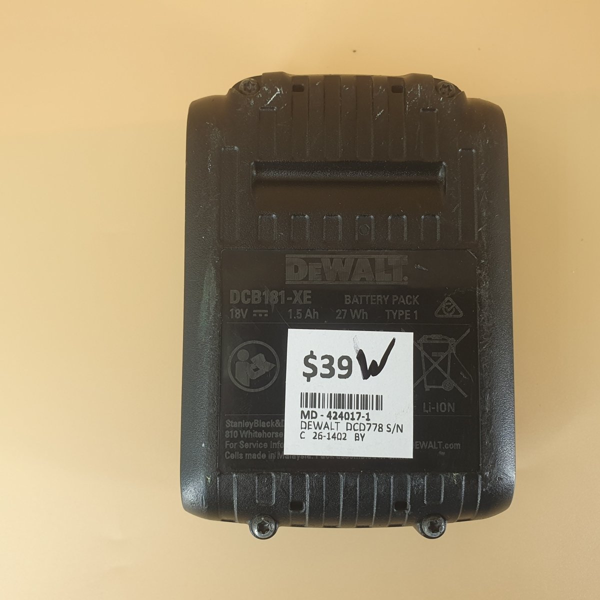 DeWALT 18V XR 1.5Ah Li - ion Battery - DCB181 - XE - Mega Cash Sydney