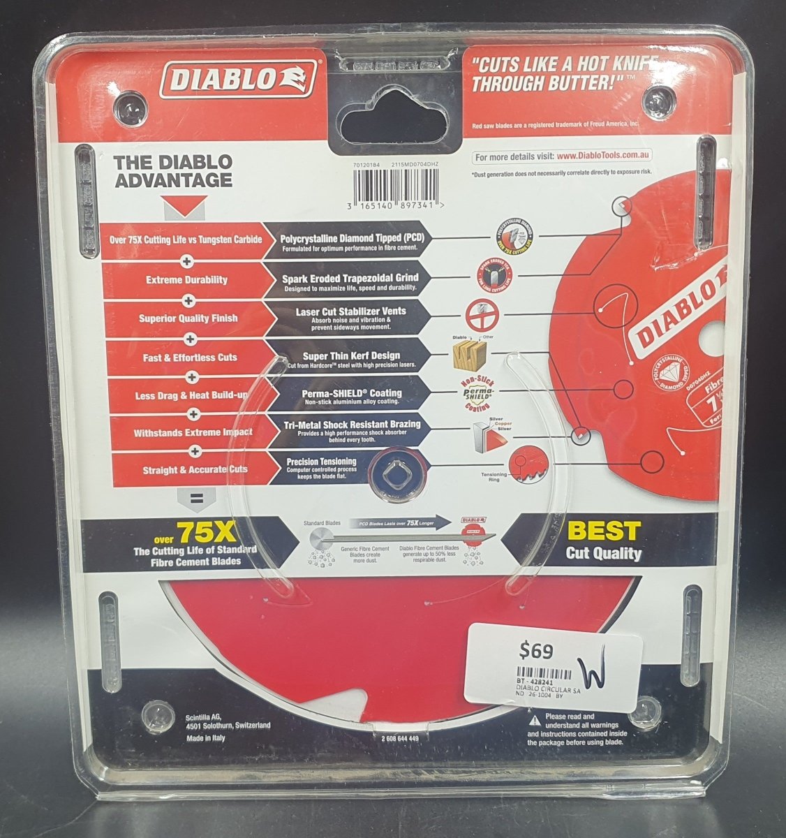 DIABLO 184mm 4T Fibre Cement Saw Blade - Mega Cash Sydney