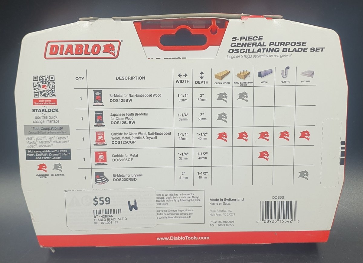 DIABLO - 5 pc Starlock General Purpose Osc. Blade Set - Mega Cash Sydney